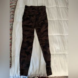 Brown and dark red camo Lululemon leggings